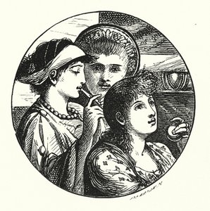 De minstrelen (gravure) door John Reinhard Weguelin