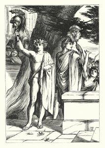 De tweeling (gravure) door John Reinhard Weguelin