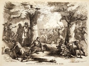 Slag bij Oriskany, Staat New York, pub. 1867 door John Reuben Chapin