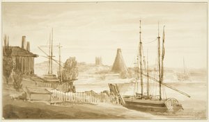 Uitzicht vanaf het oostelijke einde van Mardyke naar de Limekiln Glasshouse