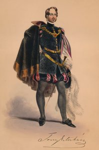 Gast in 16e-eeuws kostuum voor Queen Victoria