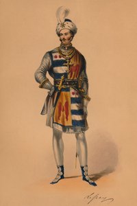 Gast in kostuum voor Queen Victoria