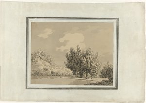 Populier door John Robert Cozens (signed by artist)