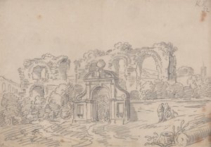 Barokke boog en Romeinse aquaductruïnes