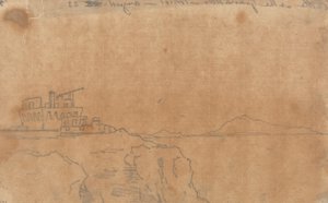 Kasteel bij de Granatello, Portici, 23 Augustus door John Robert Cozens