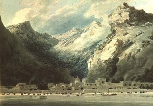 Cetera, een Vissersdorp aan de Golf van Salerno door John Robert Cozens