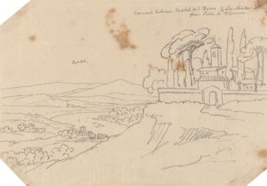 Klooster tussen Castel del Bosco en La Strada Scala door John Robert Cozens