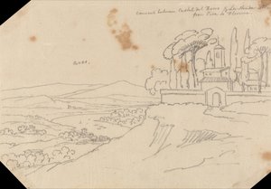 Klooster tussen Castel del Bosco en La Strada Scala door John Robert Cozens