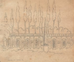In de tuin van een villa door John Robert Cozens