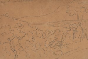 Lago di Vico vanaf de Heuvel van Viterbo door John Robert Cozens