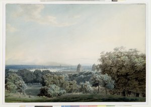 Londen vanaf Greenwich Hill, ca. 1791 door John Robert Cozens