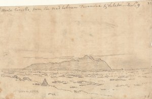Monte Circeo vanaf de weg tussen Terracina en Velletri door John Robert Cozens