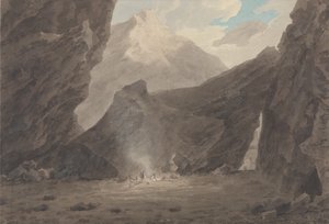 In de buurt van Chiavenna in Graubünden door John Robert Cozens