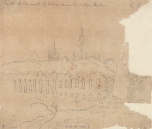Deel van de Muur van Rome bij de Villa Medici door John Robert Cozens