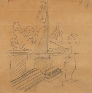 Standbeelden en Ruïnes door John Robert Cozens