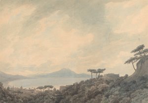 De baai van Napels vanaf Capodimonte door John Robert Cozens