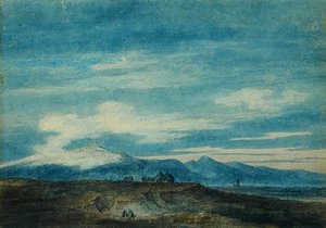 De Euganean Hill vanuit Padua door John Robert Cozens
