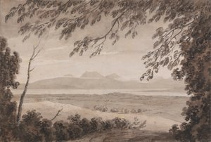 Het Meer van Genève vanuit het Kanton Bern door John Robert Cozens