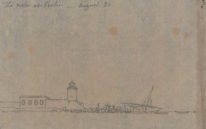 De Pier bij Portici, 31 Augustus door John Robert Cozens