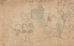 De Tempel van de Sibylle in Tivoli door John Robert Cozens