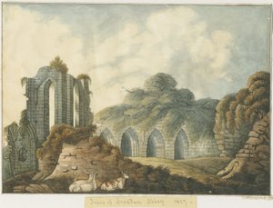 Croxden Abdij: aquarel schilderij door John Robert Fernyhough