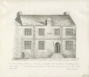 Lichfield - Banketzaal in The Close: sepia was tekening, nd [begin 19e eeuw]