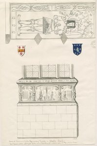 Uttoxeter Kerk - Monument van de familie Kinnersley: pen en wassing tekening, nd [midden 19e eeuw] door John Robert Fernyhough