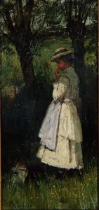 Meisje bij een rivier door John Robertson Reid