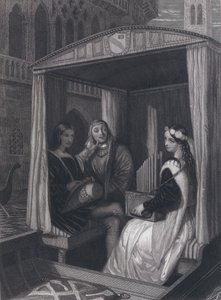 Lady Viola en haar leraren (gravure) door John Rogers (after) Herbert