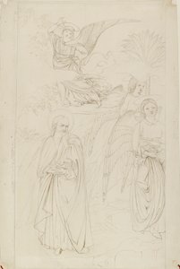 Tekening van Abraham die Afscheid Neemt van de Engelen van Benozzo Gozzoli