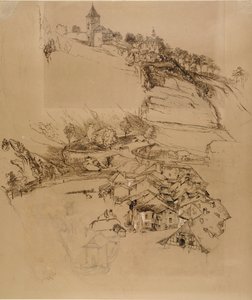 Fribourg, Zwitserland: Pennenschets, juli of augustus - september 1856 door John Ruskin