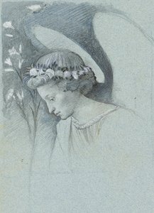 Studie van het hoofd van de engel Gabriël in Filippo Lippi