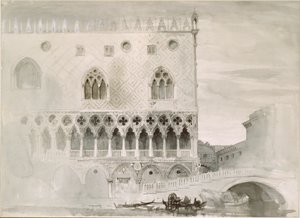 De buitenkant van het hertogelijk paleis, Venetië, 1852 door John Ruskin