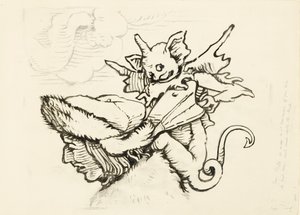 Het Hoofd van een Vrek: vergrote Tekening van Lützelburger
