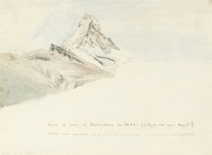 De Matterhorn, Zwitserland, vanuit het Noordoosten, 1849 door John Ruskin
