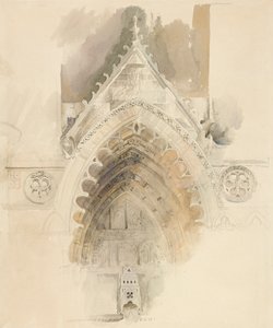 De noordelijke boog van de westelijke ingang van de kathedraal van Amiens, 17-18 mei of 23 september 1856 door John Ruskin