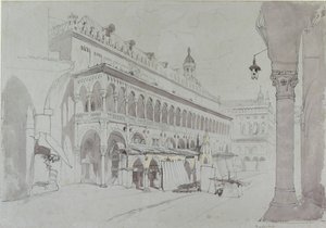 Het Palazzo della Ragione en Piazza delle Erbe, Padua, mei 1841