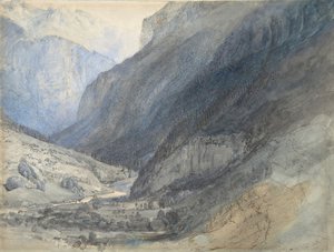 De vallei van Lauterbrunnen, Zwitserland door John Ruskin