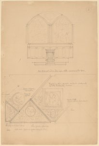 Studie van een Altaarstuk en Plafondpanelen door John Russell Pope