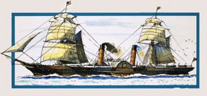 Het Britse raderstoomschip Persia door John S. Smith