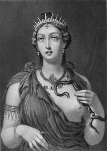 Cleopatra VII, staalgravure van de encaustische schildering gevonden in Hadrian