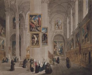 Interieur van een kerk in St. Rombaut Mechelen