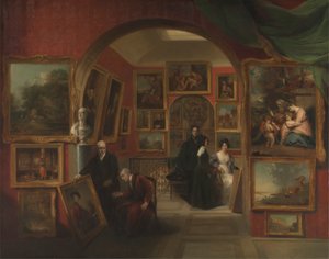 Het interieur van de British Institution Gallery door John Scarlett Davis