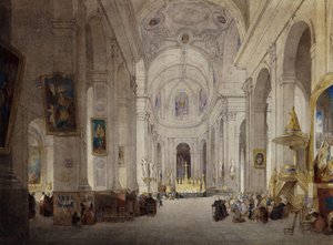 Het Interieur van de Kerk van St. Sulpice, Parijs