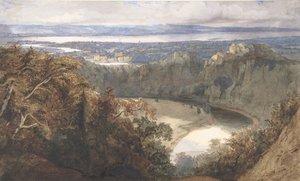 Uitzicht op Chepstow, Wales, 1834