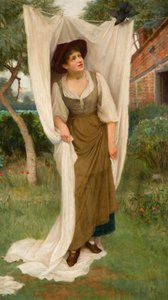 Wasvrouw geschrokken door een merel, 1891