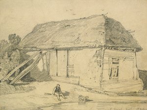 Een schuur in East Winch, Norfolk door John Sell Cotman