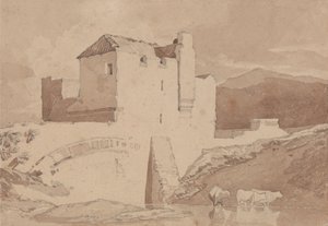 Een oud gebouw door John Sell Cotman