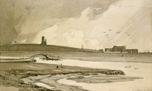 Blakeney Kerk en Wiveton Hall, 1818 door John Sell Cotman