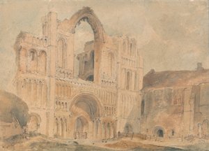 Castle Acre Priory, Norfolk, westgevel door John Sell Cotman
